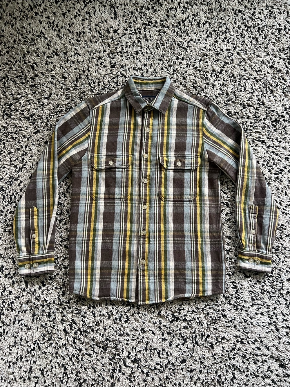 Pendleton Men’s Arcadia Plaid Flannel Shirt 100% Cotton Button Down Size Small